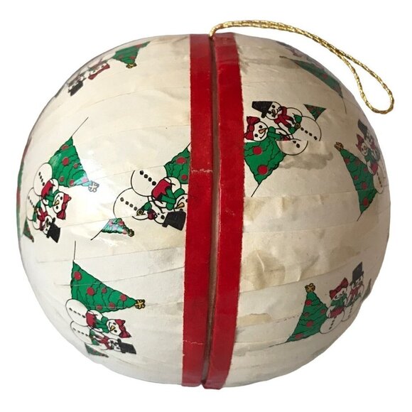 Vintage Sees Candies West Germany Paper Mache Snowman Candy Container Ornament - Picture 6 of 14